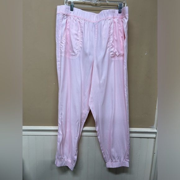 Talbots Soft Pink Tencel Ankle Joggers With Pockets Size XL NWT - Picture 1 of 6